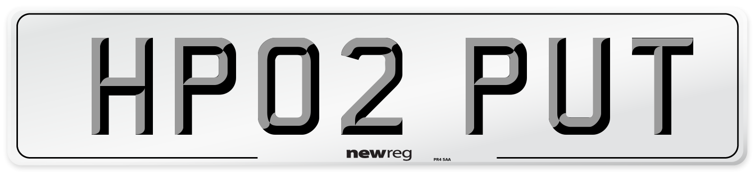 HP02 PUT Number Plate from New Reg